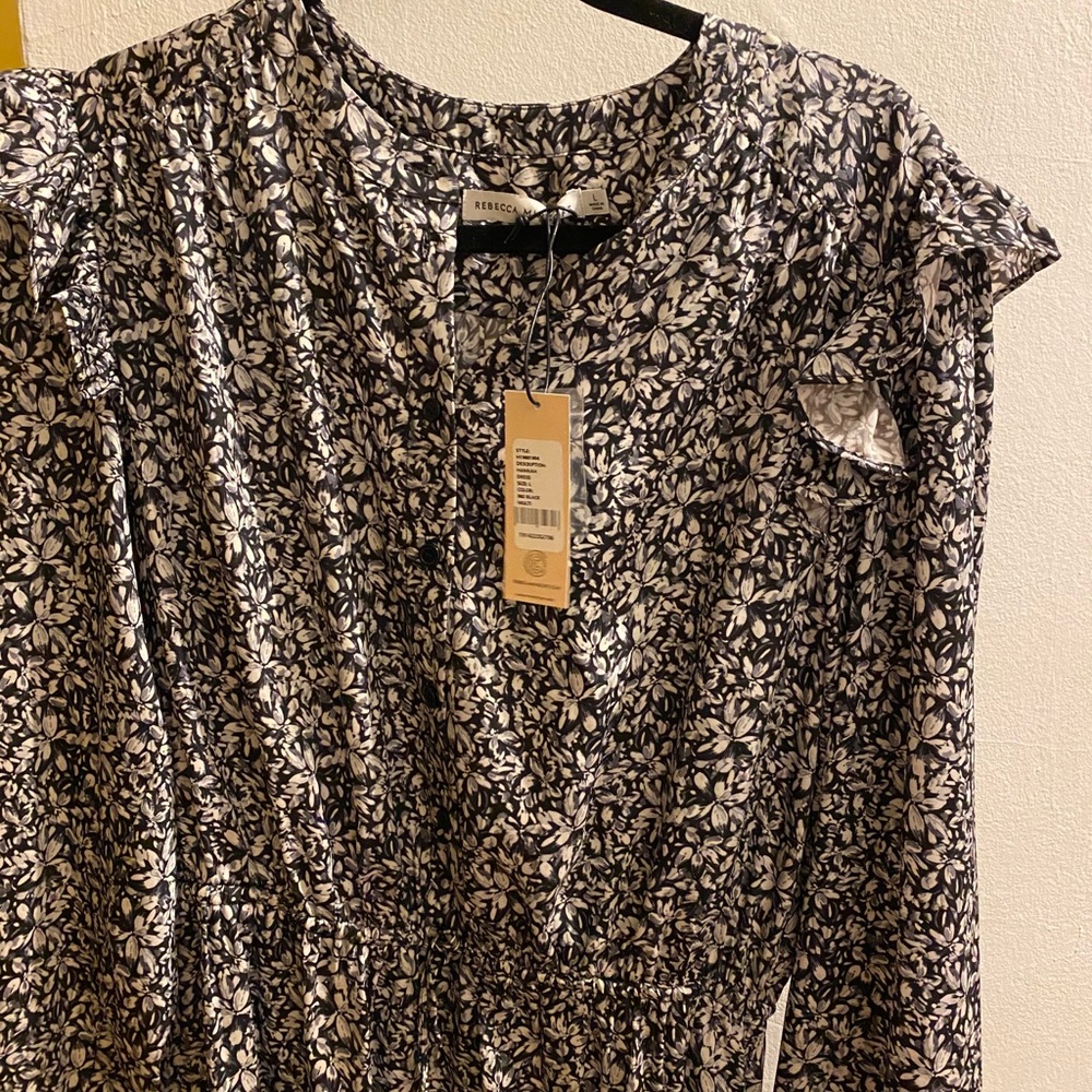 Rebecca Minkoff Black and White Ruffle Dress